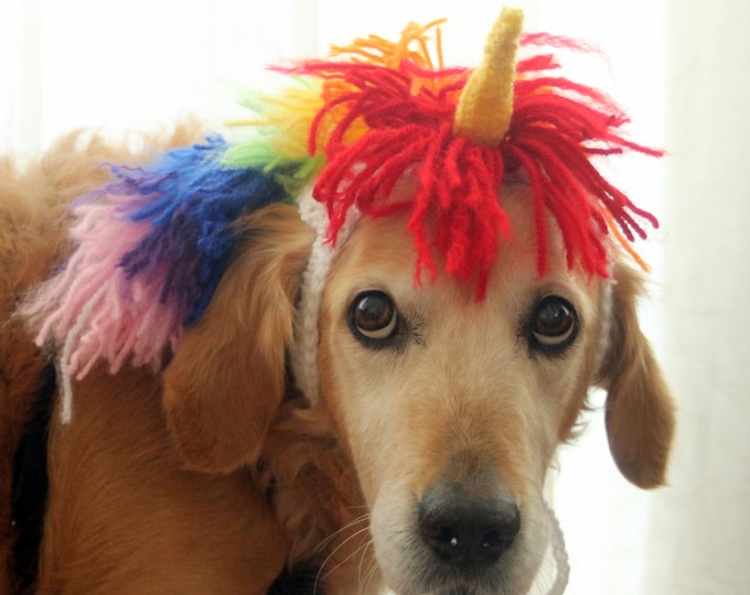 Unicorn Costume for Dogs Unicorn Mane and Horn for Large Etsy