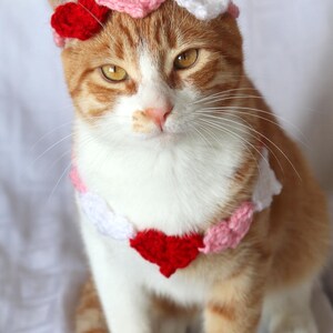 Heart Headband for Cats, Valentine's Day Cat Accessories, Cat Photo Prop for Valentines Day, Cute Cat Accessories, Cat Valentines Apparel immagine 5