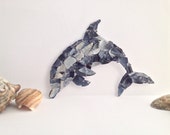 Dolphin Ornament, Sea Shell Ornaments, Dolphin Charm, Shell Decor, Mosaic Art, Dolphin Shell Art, Mussel Shell Dolphin Ornament, Sea Shells