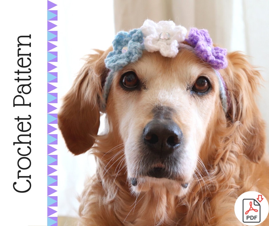 Crochet Pattern: Stacking Flower Headband / Collar for Large