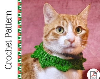 Crochet Pattern: Christmas elf collar for cats / kittens