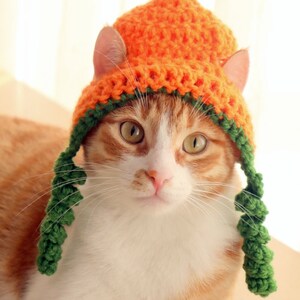 Crochet Pumpkin Hat Pattern for Cats Extra Small Dogs, Jackolantern Cat Hat Crochet Pattern, Halloween / Fall Crochet Pattern for Pets image 6