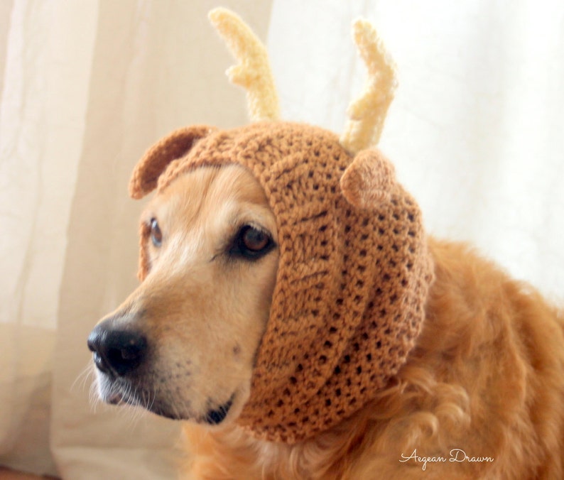 Reindeer Dog Snood Reindeer Antler Hat for Large Dogs Etsy
