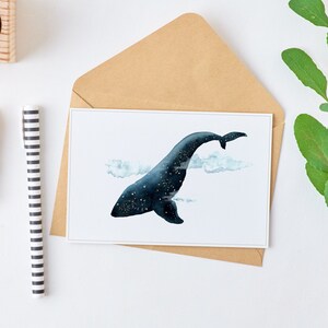 Carte de souhaits - Baleine dans la voie lactée