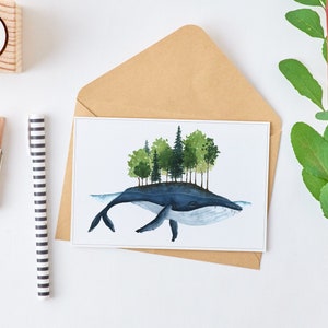 Carte de souhaits - Baleine en forêt