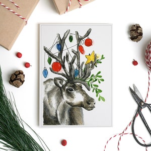 Carte de souhaits - Caribou festif