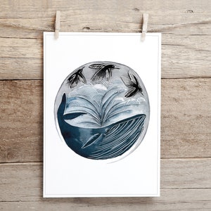 Carte de souhaits - Baleine ronde