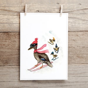 Carte de souhaits - Maman canard et la leçon