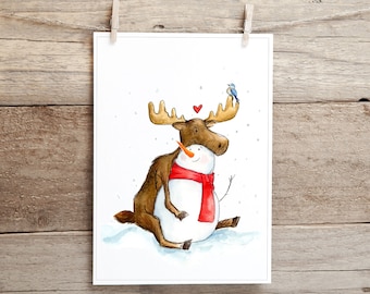 Greeting card - Moose in love