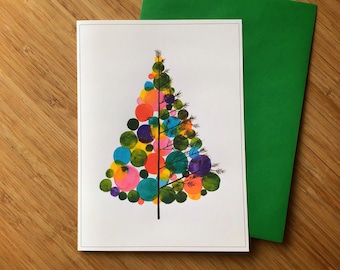 Greeting card - Happy holidays - Christmas tree