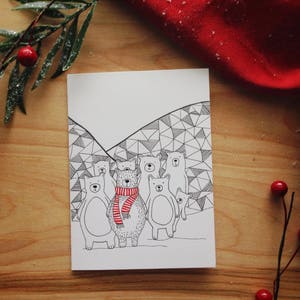 Carte de Noël, Souhaits pour le temps des fêtes - Ours polaire