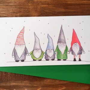 Carte de souhaits - 5 petits lutins