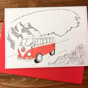 Carte de souhaits - Road trip - Westfalia
