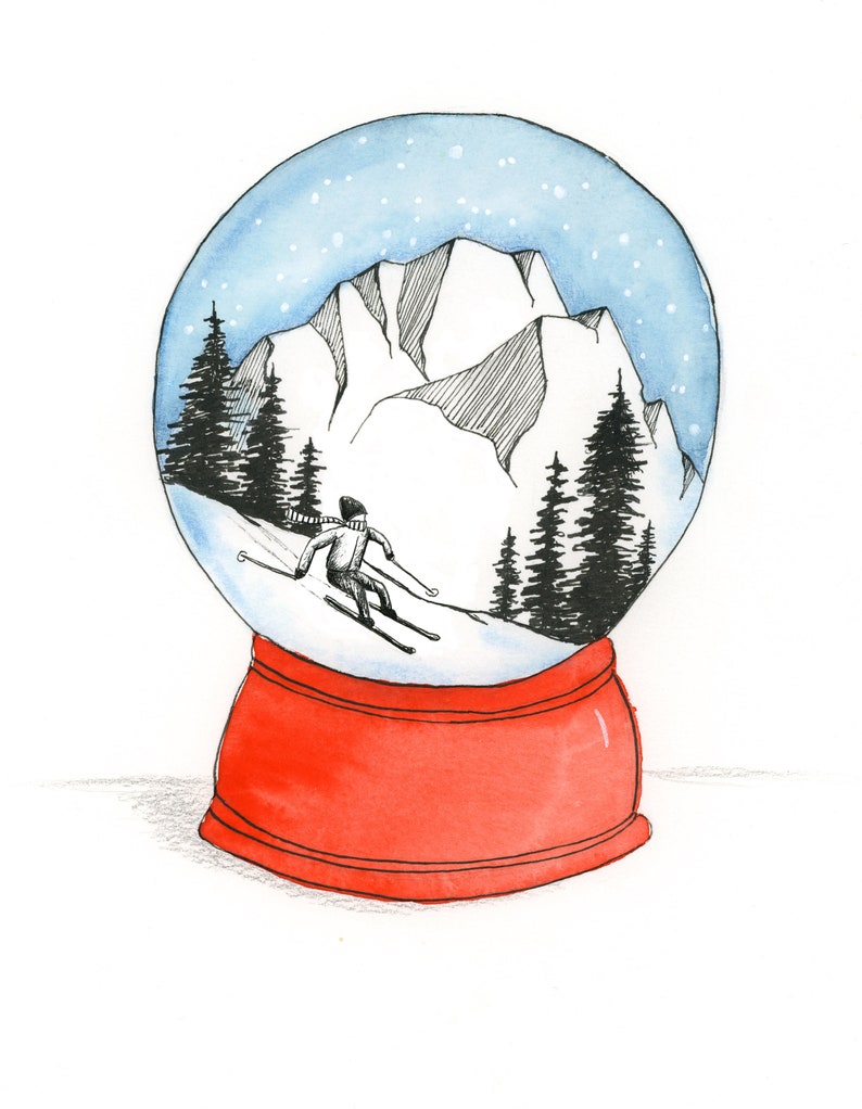 Greeting card Snow Ball Ski image 3