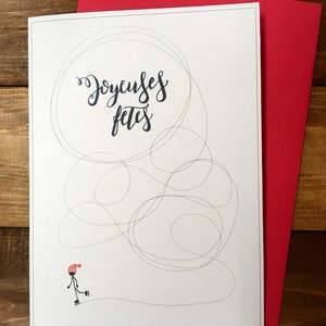 Carte de souhaits - Joyeuses fêtes - Patiner