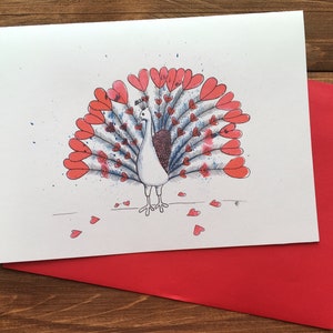 Carte de souhaits - Paon d'amour