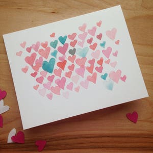 Carte de St-valentin, Carte de souhaits - Coeurs