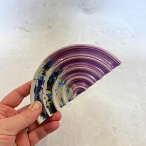Pink Shoreline Ceramic Soap Dish, colourful soap dish, handmade soap dish, made in Scotland