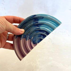 Sunrise Landscape Ceramic Soap Dish, colourful soap dish, handmade soap dish, made in Scotland