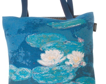 Lilies Handbag - Monet Shoulder Bag - Fine Arts Tote Bag - Tapestry Hobo Bag - Woven Handbag - Monet Gift - Lilies Gift