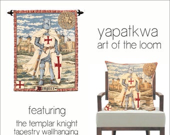 Templar Knight Tapestry Wall Hanging - Templar Armor Gift - Templer Pillow Cover - Medieval Decor - Wallhanging and Pillow Cover Set