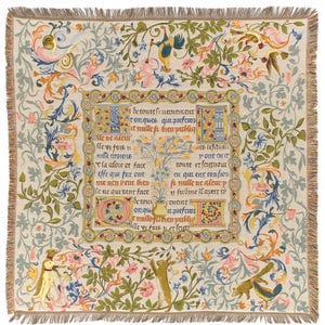 Tapestry Throw Blanket Fairy Tales Medieval Scripture Belgian Tapestry Blanket Throw 56x56 - TT-741