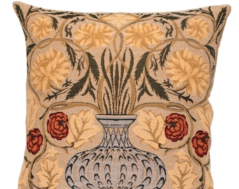 William Morris Design Pillow Cover - 18x18 Belgian Tapestry Pillow Cover - Throw Pillow Cover - Flower pillow cover -  PC-1127
