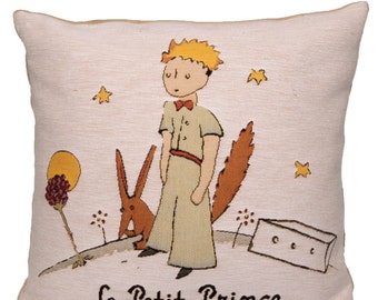 jacquard woven belgian gobelin tapestry cushion pillow cover Le Petit Prince Planète by de St.Exupéry