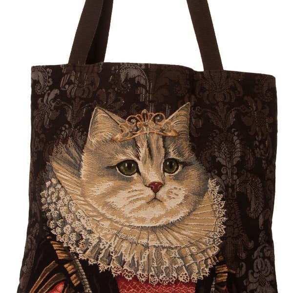 Katze Portrait Wandteppich Einkaufstasche - Katze Design Einkaufstasche - Katze Portrait Tasche - königliche Katze Porträt Tasche