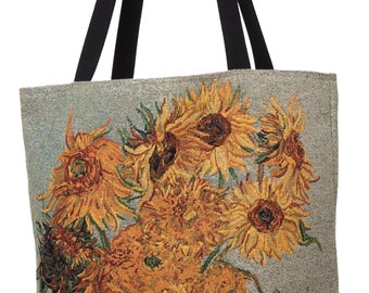 Van Gogh Handbag - Tapestry Tote Bag - Sunflower Shoulder Bag - Gobelin Hobo Bag - Museum Gift - Vincent Van Gogh Lover Gift