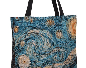 Van Gogh Starry Night Handbag - Tapestry Tote Bag - Fine Arts Shoulder Bag - Gobelin Hobo Bag - Museum Gift - Vincent Van Gogh Lover Gift