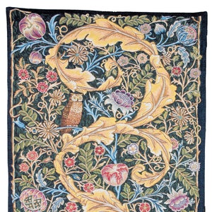 William Morris Tapestry: Owl and Pigeon, Arts & Crafts Wall Decor