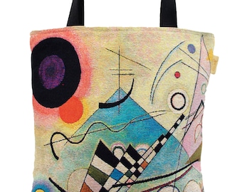 Kandinsky Tote Bag - Kandinsky Shoulder Bag - Fine Arts Handbag - Tapestry Hobo Bag - Woven Handbag - Art Gift - Abstract Art