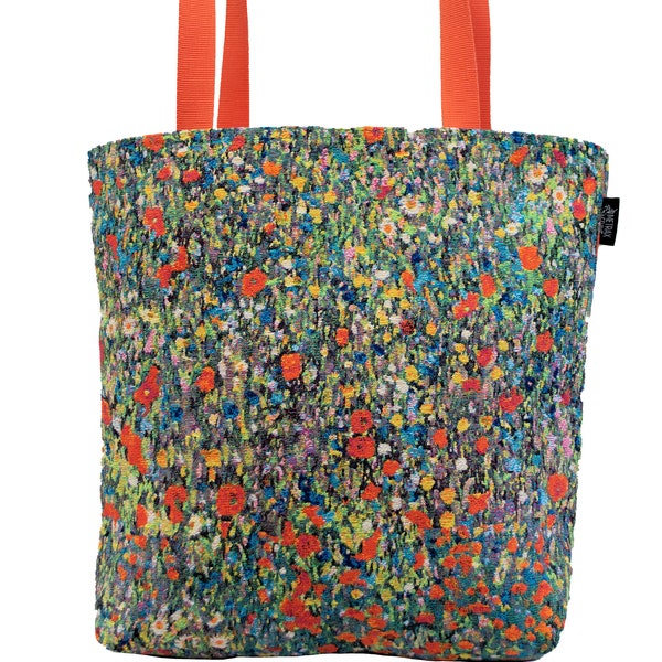 Klimt Tote Bag - Gustav Klimt Bauerngarten Sac à bandoulière - Sac à main beaux-arts - Sac de tapisserie Hobo - Sac à main tissé - Cadeau d’art