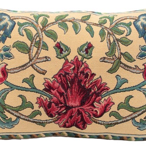 William Morris Pillow Cover - Jacquard Woven Pillow - 14x18 Belgian Tapestry Cushion - Gobelin Pillow - Floral Cushion Cover - Morris Decor