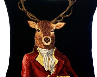 Stag Tapestry Pillow Cover: Fabfunky Forest Animal Cushion