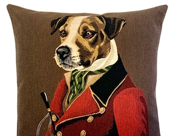 jacquard woven belgian tapestry cushion pillow cover costume Yorkshire dog by Th jacquard woven belgian tapestry cushion pillow cover costume Yorkshire dog by Th
