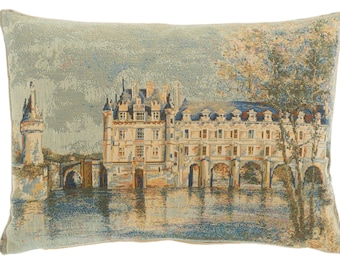 Chenoneau Castle Pillow Cover - French Castle Decor - French Decor Gift - Chateau de Chenonceau Cushion Cover - 14x18 Tapestry Cushion Cover