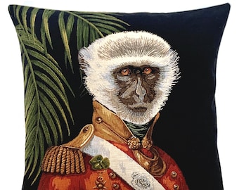 Vervet Monkey Pillow Cover - Monkey Decor - Monkey Lover Gift -  Colonial Decor Gift - Wildlife Decor - Black Decorative Pillow - 18x18