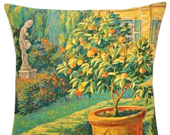 Tuscan Villa Pillow Cover - Tuscan Decor - Italian Decor - Mediterranean Gift - Tapestry Throw Pillow - Gobelin Cushion Cover