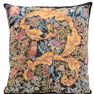 William Morris Owl Tapestry Pillow Cover: Arts & Crafts Decor image 1
