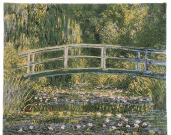 The Bridge of Giverny Tapestry Wall Hanging - Fine Arts Wall Decor - Monet Wall Tapestry Hanging - Impressionist Wallhanging - Monet Decor