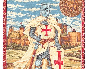 Templar Knight Tapestry Wall Hanging - Templar Armor Gift - Templer Gift - Medieval Decor - Belgian Tapestry Wall Decor