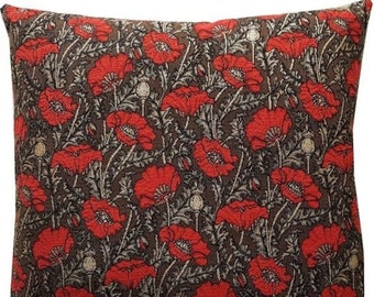 Red Poppies Pillow Cover - William Morris Poppies Cushion Cover  - William Morris Gift - Morris Gobelin Pillow Case - Morris decor