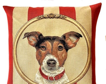 Jack Russell Pillow Cover - Jack Russell Cushion Cover - Jack Russell Portrait - Jack Russell Throw Pillow - 18x18 pillow cover