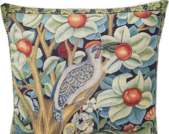 Woodpecker Pillow Cover - William Morris Woodpecker Cushion Cover - Morris Home Decor - Gobelin Pillow Case - Belgian Tapestry Pillow