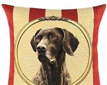 Pointer Pillow Cover - Dog Decor - Antropomorf sierkussen - 18x18 Belgisch Tapijt Kussenhoes - Pointer Dog Gift