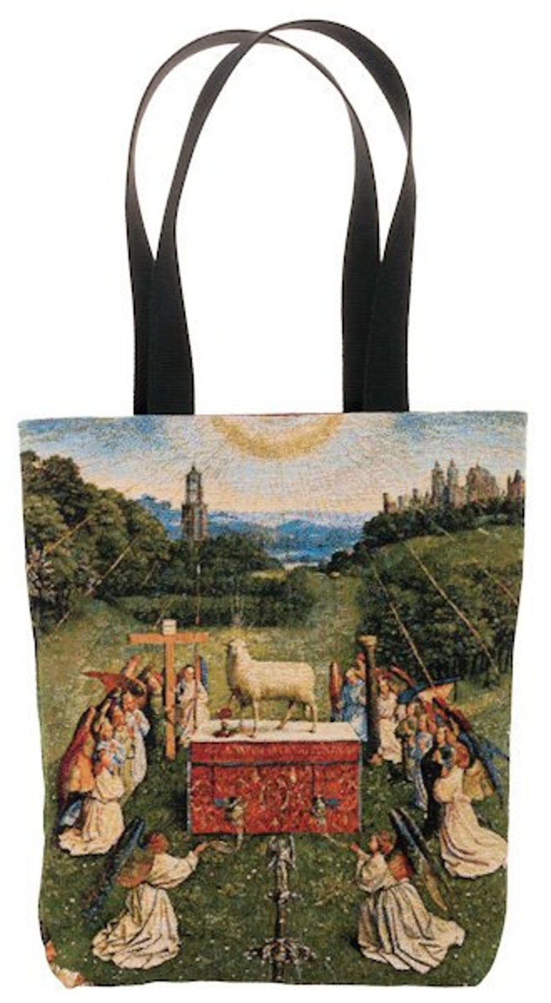 Belgian gobelin tapestry tote bag The Adoration of The Mystic Etsy