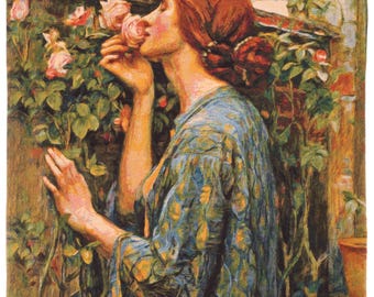 belgian wall tapestry hanging wall decor gobelin the Soul of the Rose by J.W.Waterhouse