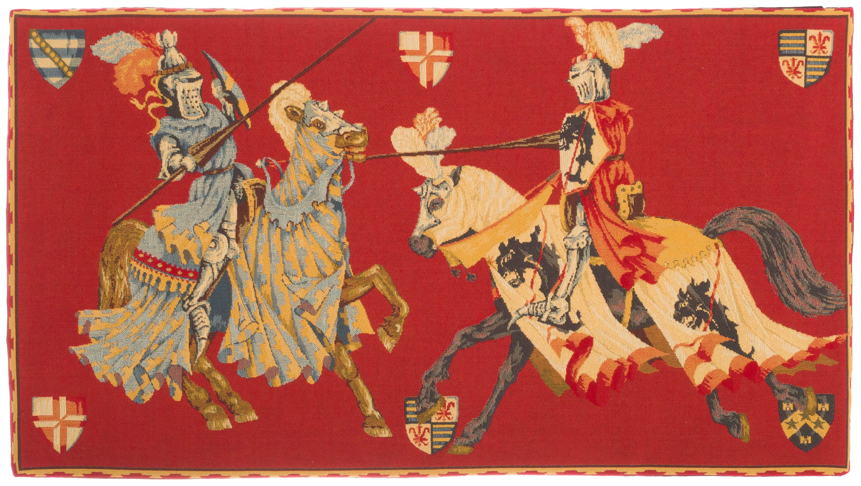 Medieval Lists Jousting Tournament Tapestry Wallhanging - Jousting